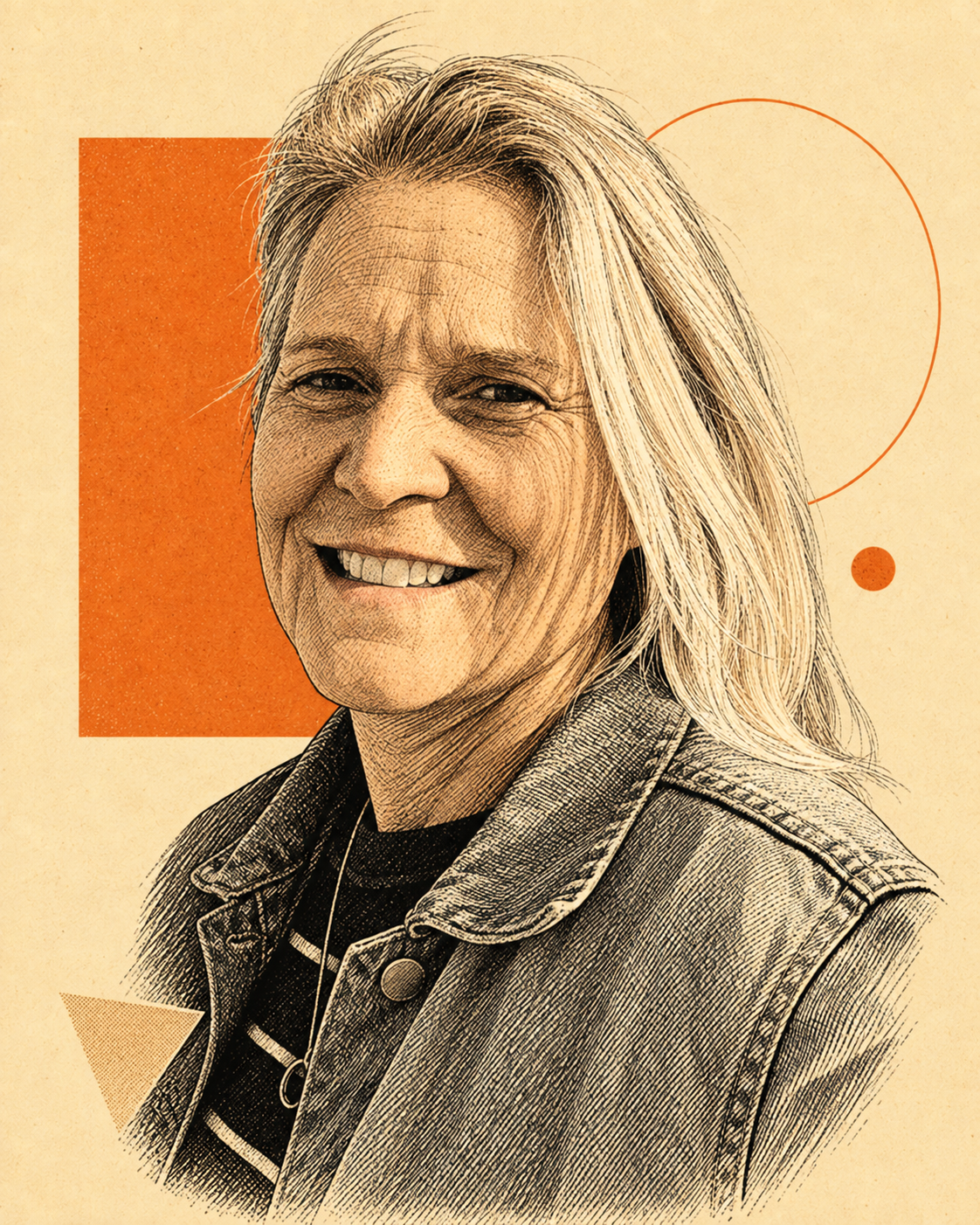 Illustrated portrait of Krista Fritson
