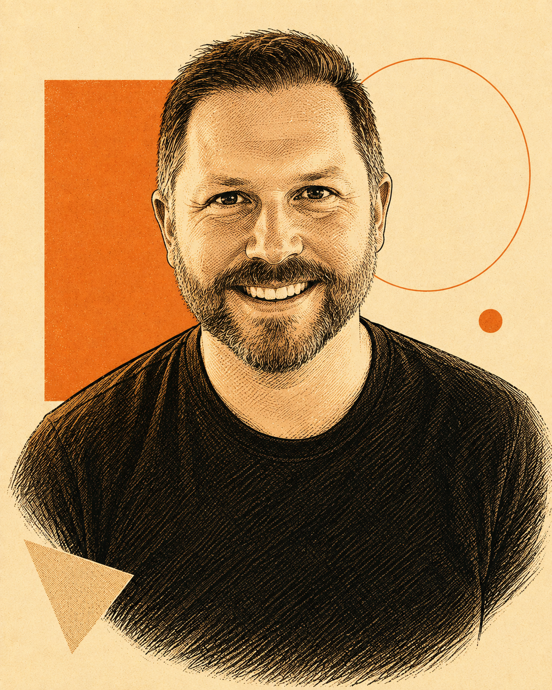 Illustrated portrait of Mahlon White